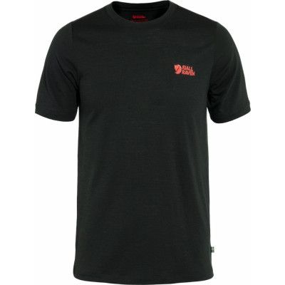 Fjällräven Men's Abisko Wool Logo Short Sleeve Black