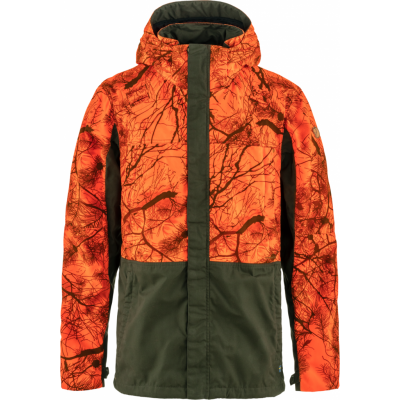 Fjällräven Men's Drev Hybrid Jacket Deep Forest-Orange Multi Camo