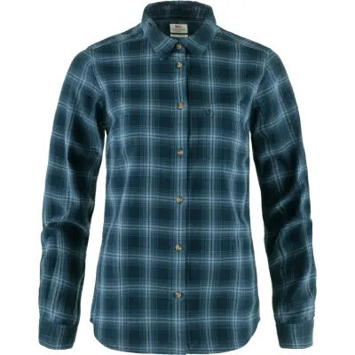 Fjällräven Women's Övik Flannel Shirt Dark Navy-Indigo Blue