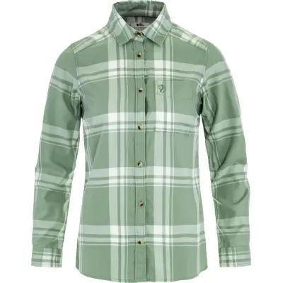 Fjällräven Women's Övik Lite Flannel Shirt Misty Green-eggshell
