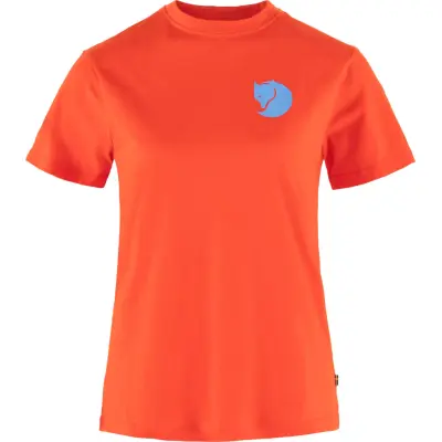 Fjällräven Women's Fox Boxy Logo Tee Flame Orange