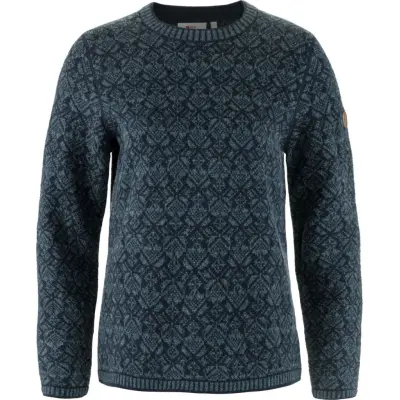 Fjällräven Women's Snow Round Neck Sweater Dark Navy