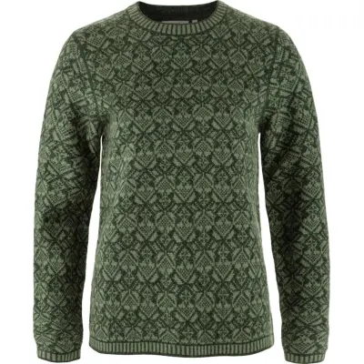 Fjällräven Women's Snow Round Neck Sweater Deep Forest