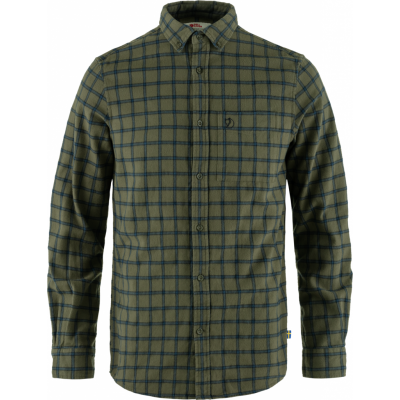 Fjällräven Men's Övik Flannel Shirt Laurel Green-Indigo Blue
