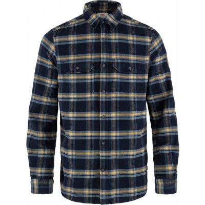 Fjällräven Men's Övik Heavy Flannel Shirt Dark Navy-Buckwheat Brown