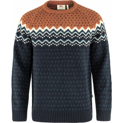 Fjällräven Men's Övik Knit Sweater Dark Navy/Terracotta Brown
