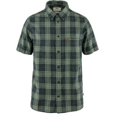 Fjällräven Men's Övik Travel Shirt Short Sleeve Dark Navy/Patina Green