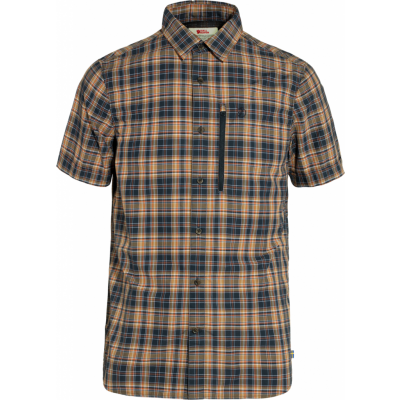 Fjällräven Men's Abisko Hike Shirt Shortsleeve Dark Navy/Buckwheat Brown