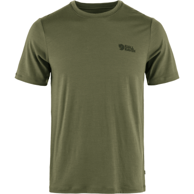 Fjällräven Men's Abisko Wool Logo Short Sleeve Laurel Green