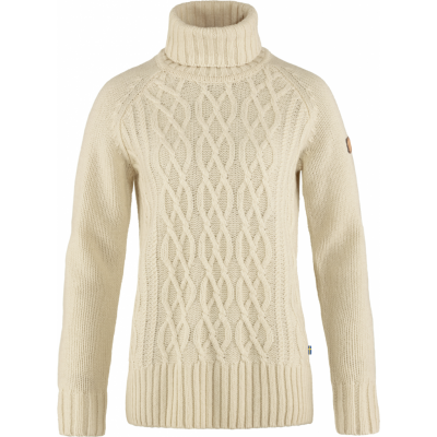 Fjällräven Women's Övik Cable Knit Roller Neck Chalk White