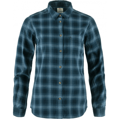 Fjällräven Women's Övik Flannel Shirt Dark Navy-Indigo Blue