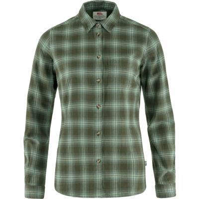 Fjällräven Women's Övik Flannel Shirt Deep Forest-Patina Green