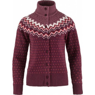 Fjällräven Women's Övik Knit Cardigan Dark Garnet