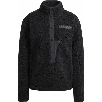 Adidas Women's Terrex Xploric High Pile Fleece Pullover Sweatshirt Black