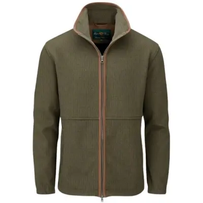 Alan Paine M's Aylsham Fleece Jacket Green Herringbone