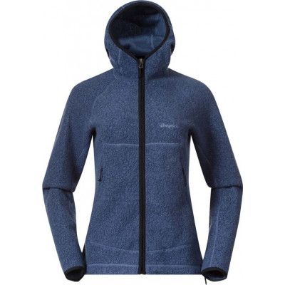 Bergans Women's Vaagaa Merino Terry Midlayer Hoodie Granite Blue