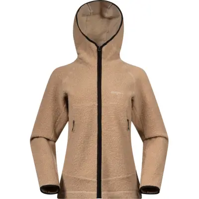 Bergans Women's Vaagaa Merino Terry Midlayer Hoodie Sandstone