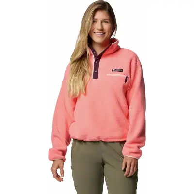 Columbia W Helvetia II Cropped Half Snap Fleece Alpenglow