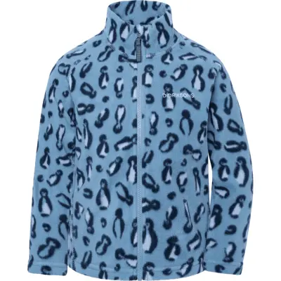 Didriksons Kids' Monte Printed Full-Zip Penguino Blue