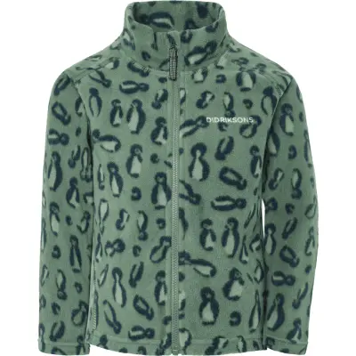 Didriksons Kids' Monte Printed Full-Zip Penguino Green