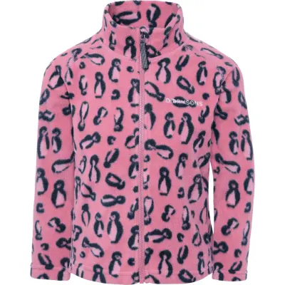 Didriksons Kids' Monte Printed Full-Zip Penguino Pink