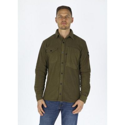 Enzo M Fleece Shirt, Dark Olive, 2xl,  Långärmade Skjortor