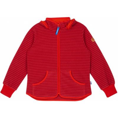 Finkid Tonttu Striped Fleece Jacket Kids Cranberry/Grenadine