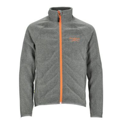 Geilo Fleece Jacket Jr, Charcoal Melange/ Orange, 110,  Tröjor