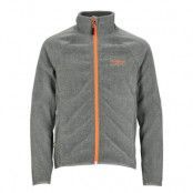 Geilo Fleece Jacket Jr, Charcoal Melange/ Orange, 160, Tröjor