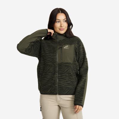 High Pile Fleece - Dam - Forest Night/Rosin Green Curved Nature, Storlek:L -