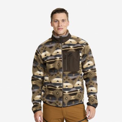 High Pile Fleece Herr Brindle/Mud Forest Cones, Storlek:M