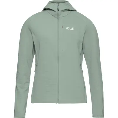 Jack Wolfskin Women's Litestride Hooded Full Zip Green Zinnia