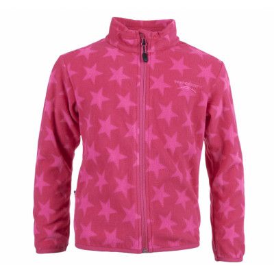 Kläppen Microfleece Jkt Jr, Dk Pink/Pink Star, 130,  Tröjor