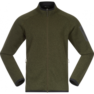 Bergans Men's Kamphaug Knitted Jacket Dark Olive Green