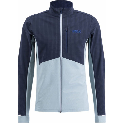 Swix Men's Pace Hybrid Full Zip Midlayer Dark Navy/Fog