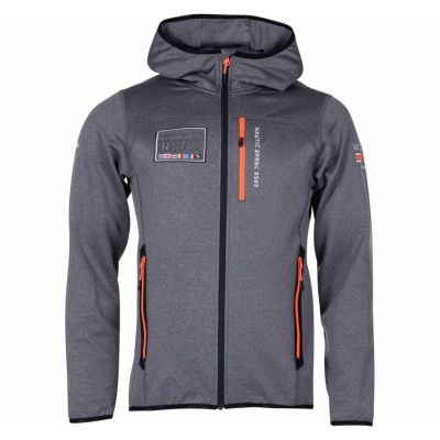 Pacific Hooded Fleece Jacket, Grey Melange/Orange, 2xl,  Nautic Xprnc Rs65