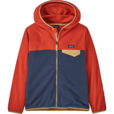 Patagonia Kids' Micro D Snap-T Jacket New Navy W/Madder Red