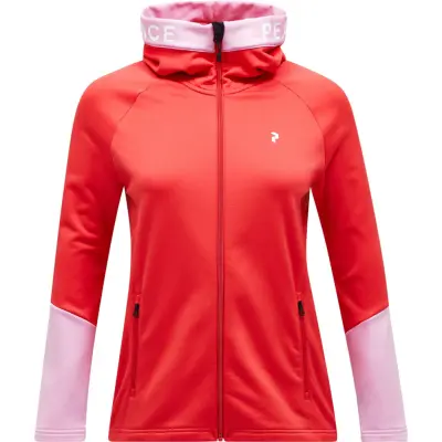 Peak Performance Women's Rider Zip Hood Brilliant Red/Morning Dew
