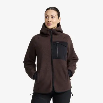 Sherpa Hoodie Dam Seal Brown, Storlek:XL