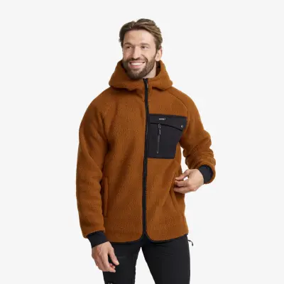 Sherpa Hoodie Herr Caramel Café, Storlek:4XL
