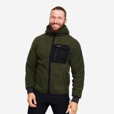 Sherpa Hoodie Herr Forest Night, Storlek:L