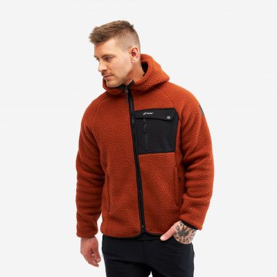 Sherpa Hoodie - Herr - Rusty Orange, Storlek:L - Herr>Tröjor>Fleece&Mellanlager