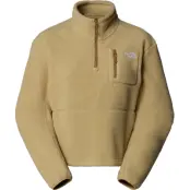 The North Face Women's Yumiori 1/4 Zip Fleece Jacket Khaki Stone/White Dune/Utility Brown