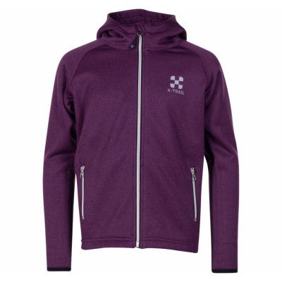 Training Zip Hood Jr, Plum Melange, 140,  X-Trail