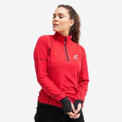 Trekker Fleece - Dam - Red, Storlek:M - Dam>Tröjor>Fleece