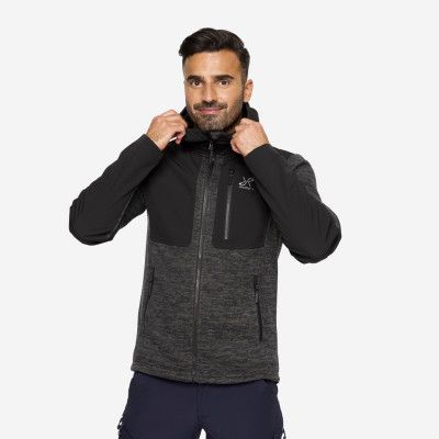 Wander Pro Wool Hoodie Herr Anthracite, Storlek:3XL