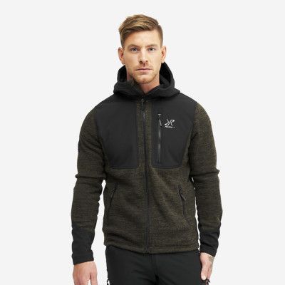 Wander Pro Wool Hoodie Herr Dark Olive, Storlek:S