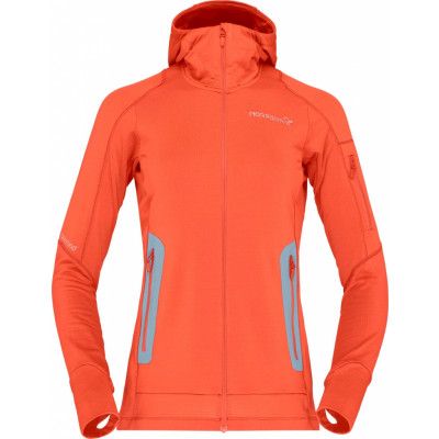 Norrøna Women's Falketind Power Grid Hood Orange Alert