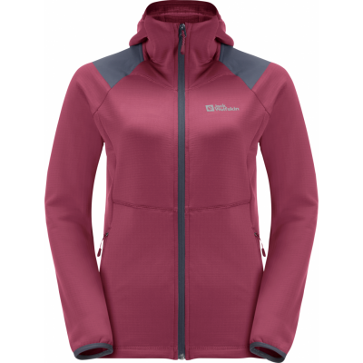 Jack Wolfskin Women's Kolbenberg Hooded Full Zip Sangria Red