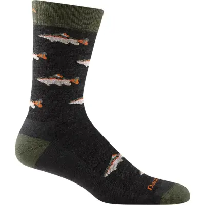 Darn Tough Men's Spey Fly Crew Lightweight Lifestyle Sock Charcoal